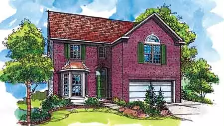 image of colonial house plan 1477